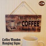 画像: Cafe Wooden Hanging Signs【全3種】