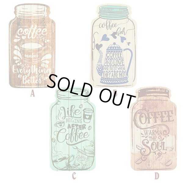 画像2: Coffee Wooden Signs Mason Jar Shape【全4種】