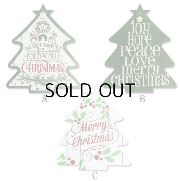 画像2: Christmas Wood Signs Tree Shape【全5種】【メール便OK】