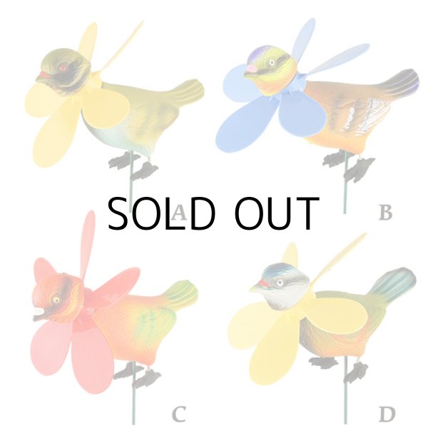 画像2: Yard Stake Colorful Bird with Pinwheels【全8種】