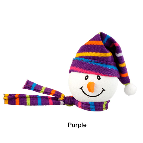 画像1: Snowman with Winter hat Antenna Ball (Purple)