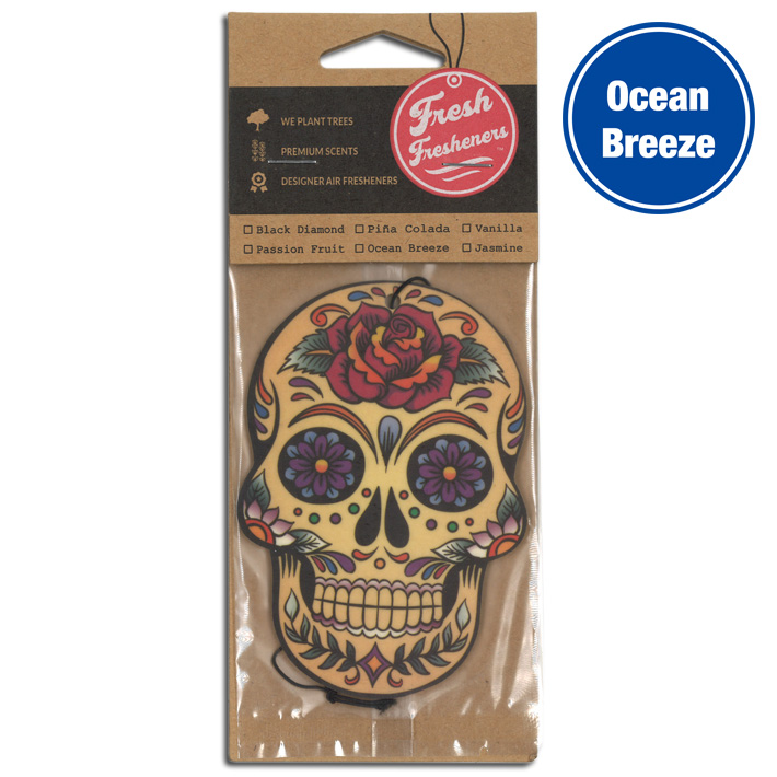 画像1: Fresh Fresheners Day of the Dead Skull （Ocean Breeze）【メール便OK】