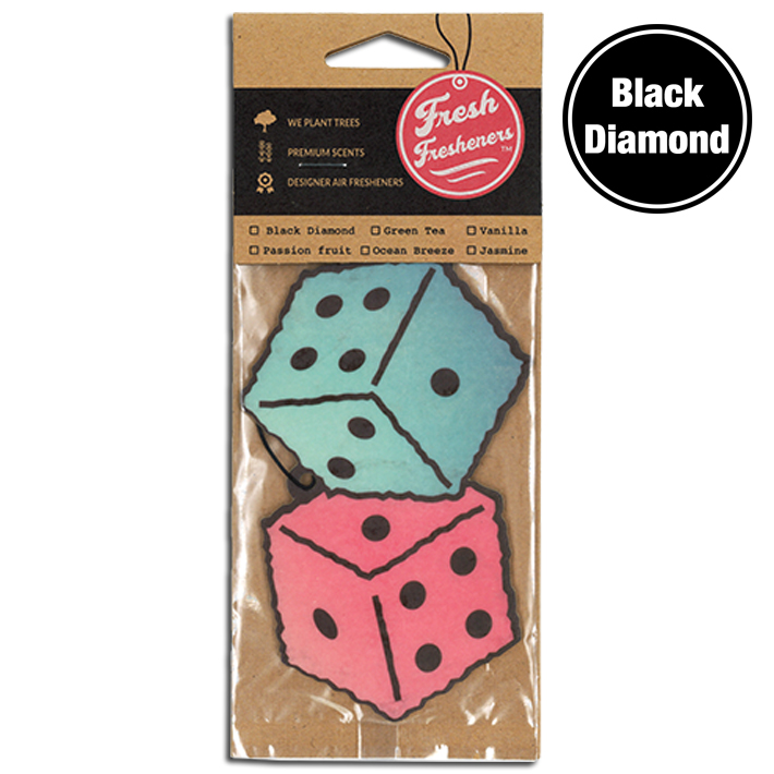 画像1: Fresh Fresheners Fuzzy Dice ( Black Diamond )【メール便OK】