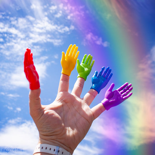 画像2: Rainbow Finger Hands 5色Set
