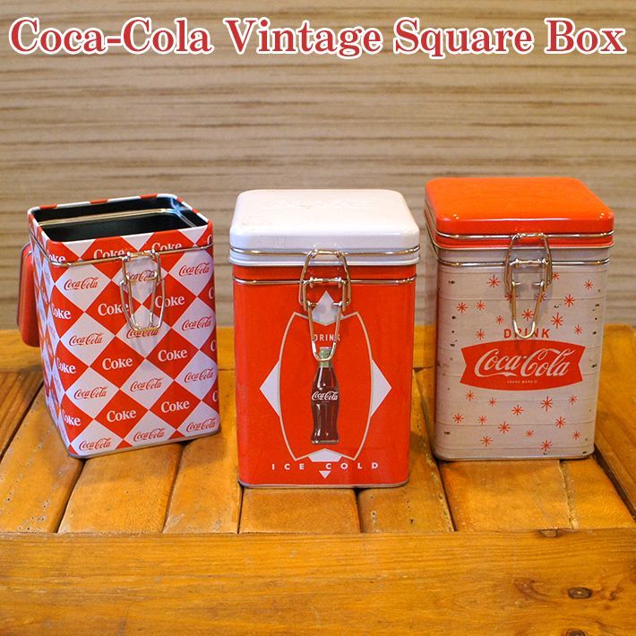 画像1: Coca-Cola Tin Box,Vintage  Square Lock