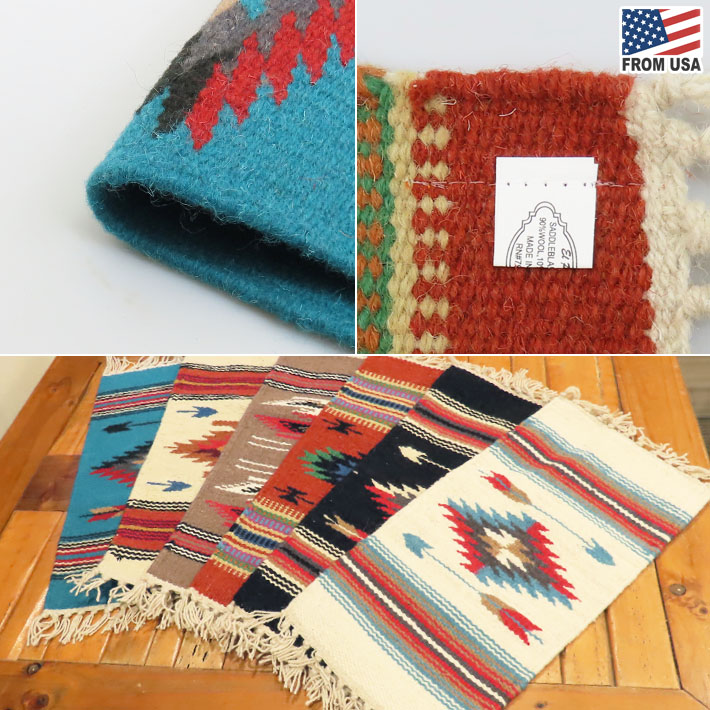 画像4: El-Paso SADDLEBLANKET Handwoven Wool Chimayo Style Mats 10"×20" (L)