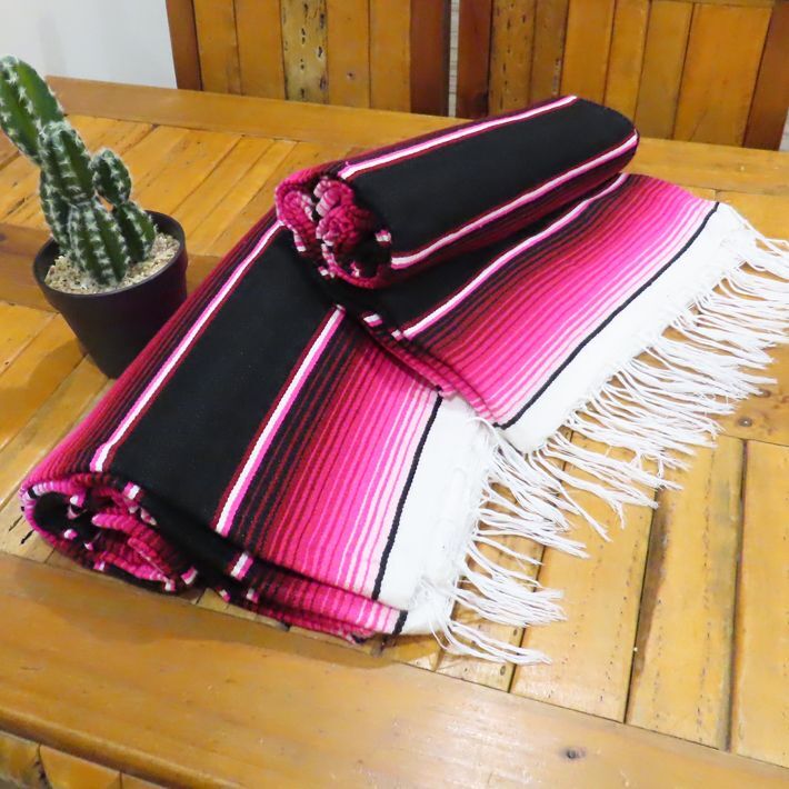 画像3: MOLINA Tow Color Serape (Black Pink)