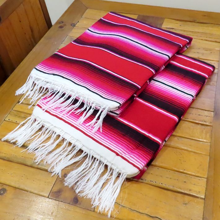 画像2: MOLINA Tow Color Serape (Pink Red)