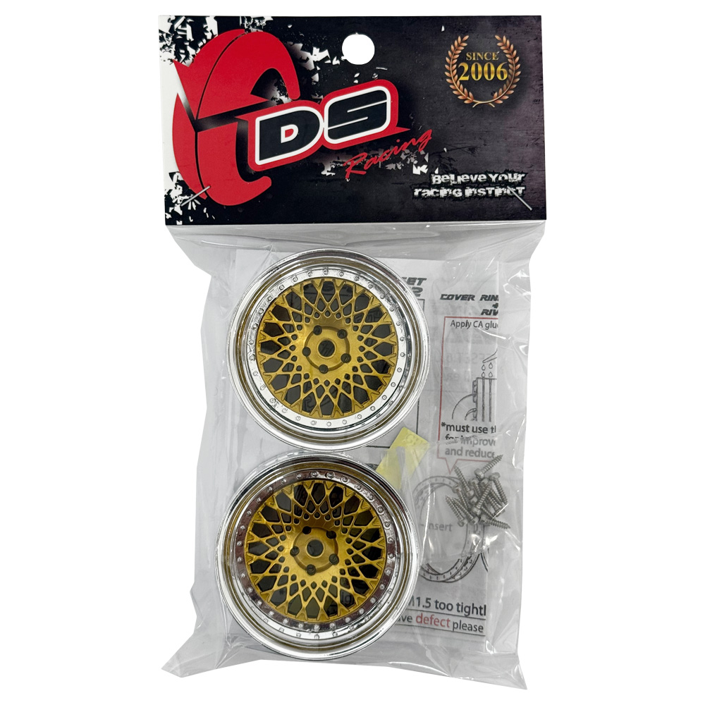 画像2: DRIFT ELEMENT SERIES RIM：Gold Mesh Chrome Lip Chrome Rivets