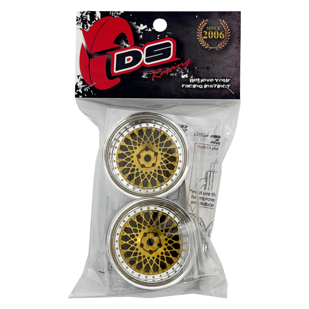 画像2: DRIFT ELEMENT SERIES RIM：Gold Mesh Chrome Lip Gold Rivets