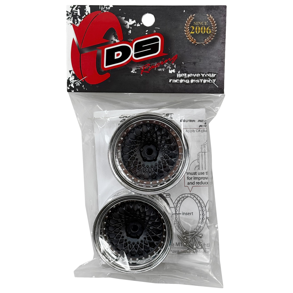 画像2: DRIFT ELEMENT SERIES RIM：Gunmetal Mesh Chrome Lip Chrome Rivets