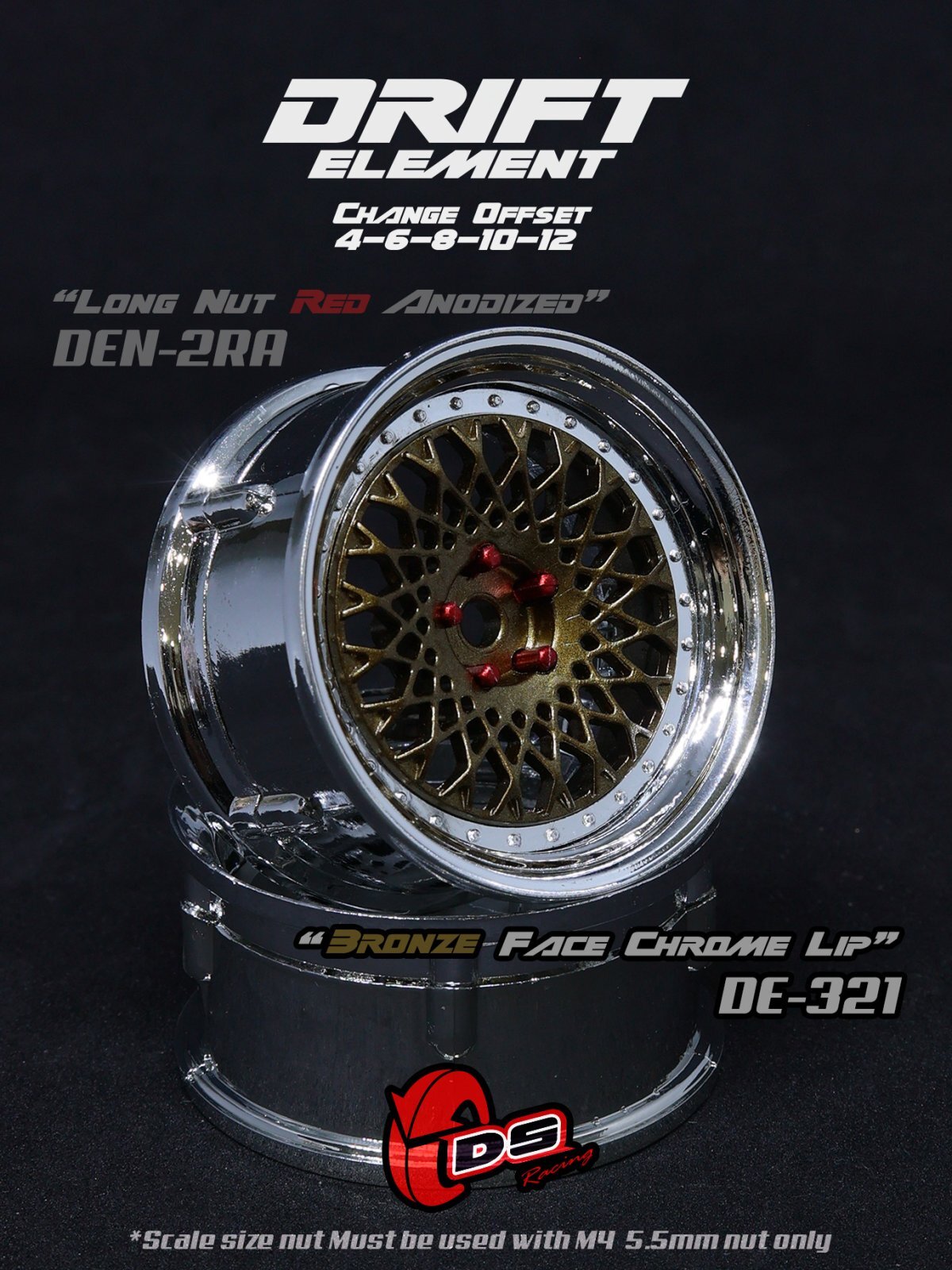 画像1: DRIFT ELEMENT SERIES RIM：Bronze Mesh Chrome Lip Chrome Rivets
