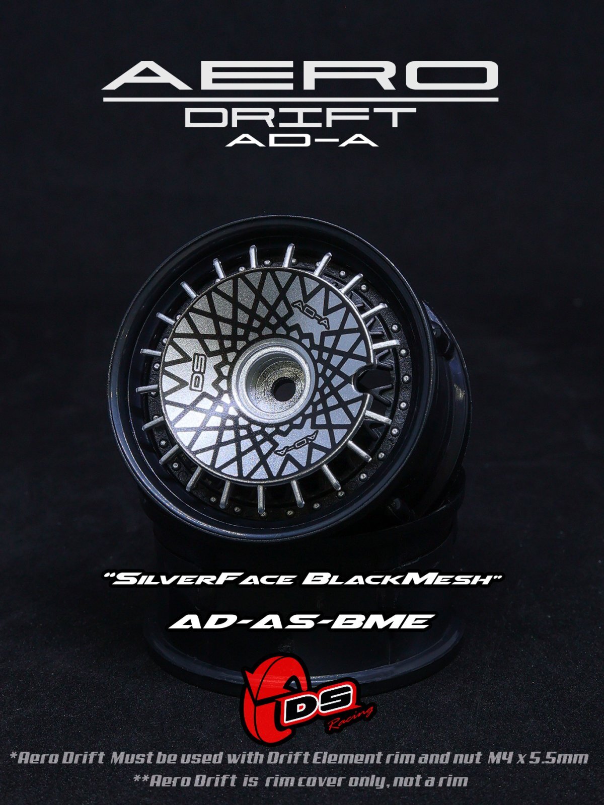 画像1: AERO DRIFT：Sloped Silver / Black Mesh