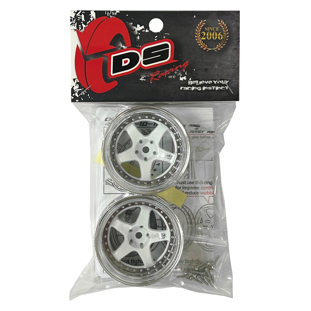 画像2: DRIFT ELEMENT SERIES RIM：White 5Spokes Chrome Lip Chrome Rivets