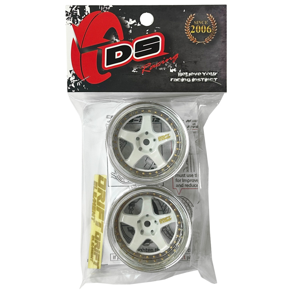 画像2: DRIFT ELEMENT SERIES RIM：White 5Spokes Chrome Lip Gold Rivets