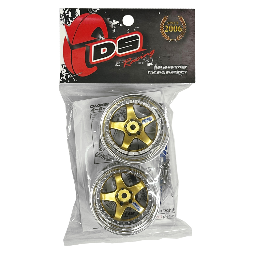画像2: DRIFT ELEMENT SERIES RIM：Gold 5Spokes Chrome Lip Chrome Rivets