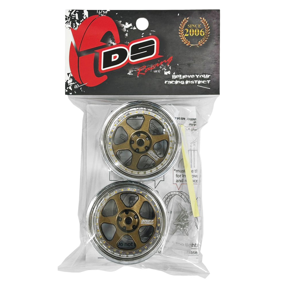 画像2: DRIFT ELEMENT SERIES RIM：Bronze 6Spokes Chrome Lip Gold Rivets