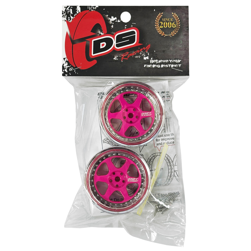 画像2: DRIFT ELEMENT SERIES RIM：Flu Pink 6Spokes Chrome Lip Chrome Rivets