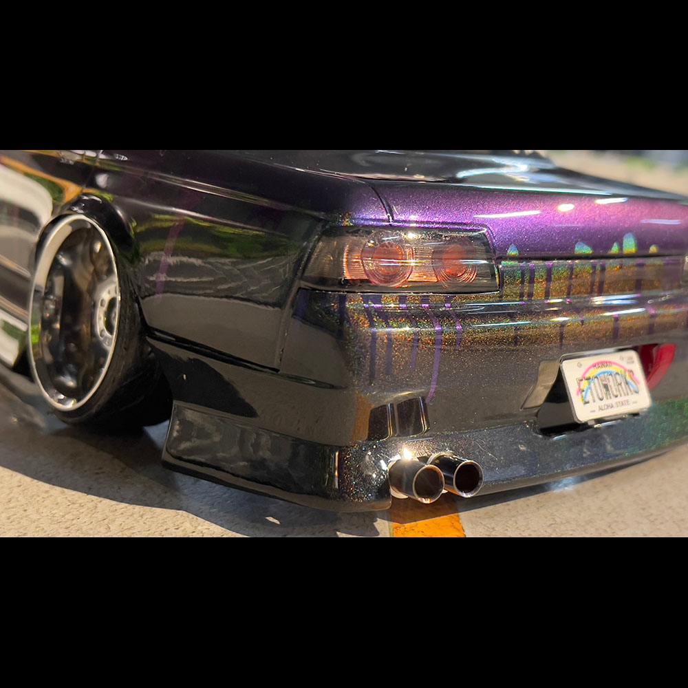 画像5: 【取り寄せ品】スタンダードステンレスマフラー（並列デュアル　砲弾加工　出口径8Φ　ステー⇔出口15ｍｍ）