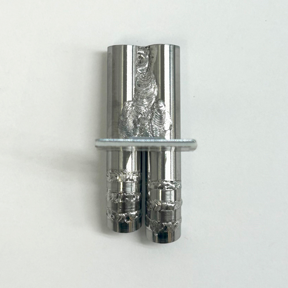 画像2: スタンダードステンレスマフラー（ステップデュアル左側ショート　ドルフィン加工　出口径8Φ　ステー⇔出口20ｍｍ）