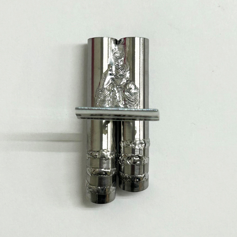 画像2: スタンダードステンレスマフラー（ステップデュアル右側ショート　ドルフィン加工　出口径8Φ　ステー⇔出口20ｍｍ）