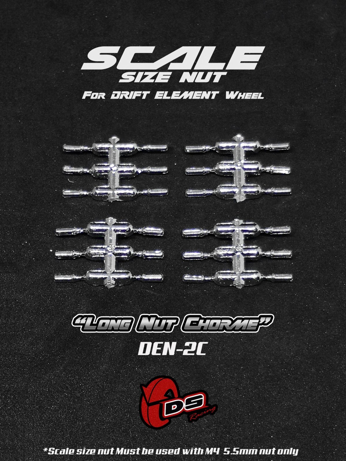 画像1: DS Racing Scale Nut  Long /Chrome (24pcs) 