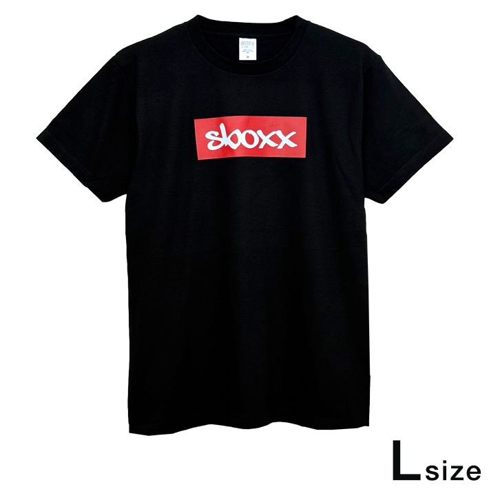 画像1: SBOXX Black T-shirt with Red Square Logo（L size）