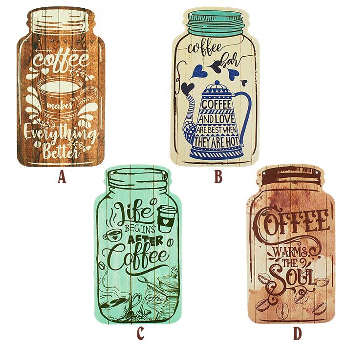 画像2: Coffee Wooden Signs Mason Jar Shape【全4種】