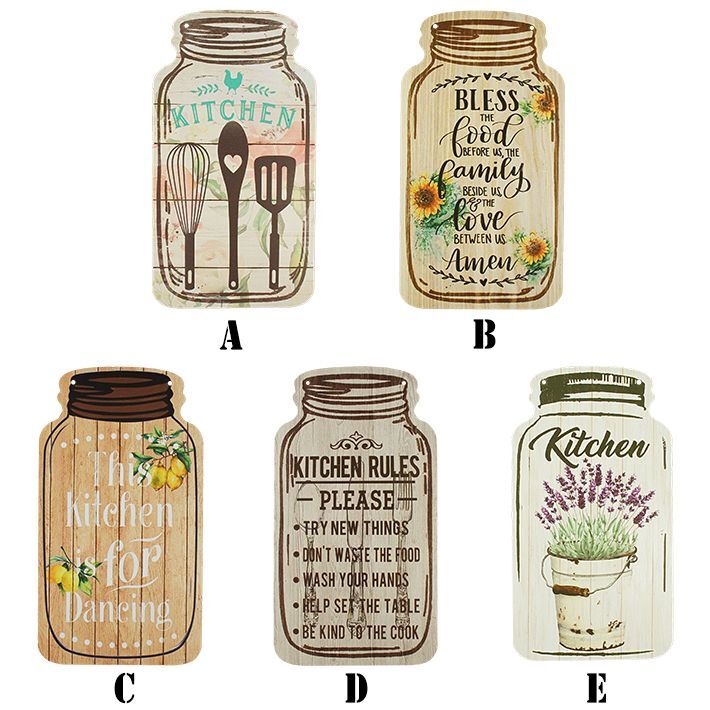 画像2: Kitchen Wooden Signs Mason Jar Shape【全5種】