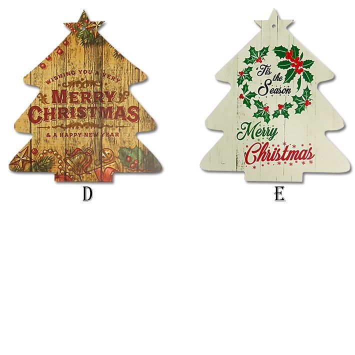 画像3: Christmas Wood Signs Tree Shape【全5種】【メール便OK】